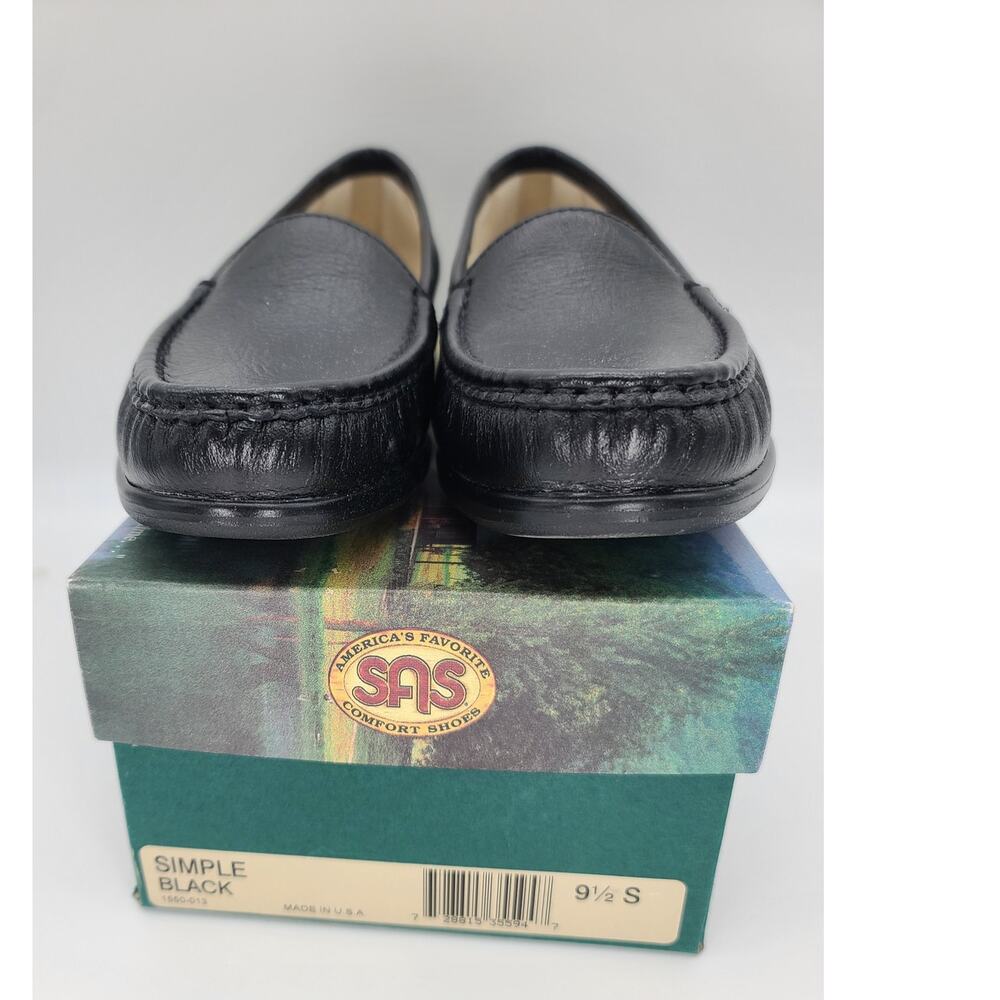 SAS Simplify Slip-On Leather Moccasin Loafer Black Tripad Comfort Size 9.5 S Box - Picture 2 of 8